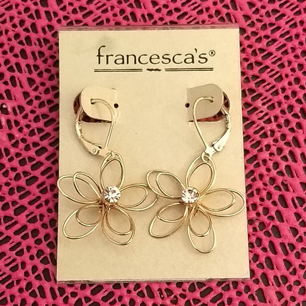 Francesca's wire flower crystal hinge